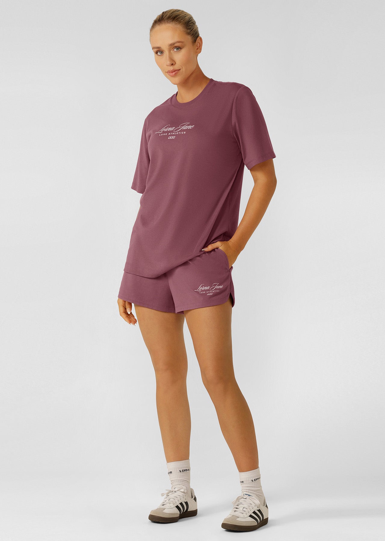 Lorna Jane Luxe Athletic Relaxed T-Shirt - Renaissance Rose