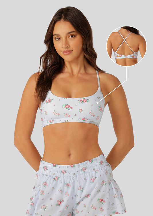 Lorna Jane Blueberry Rose Sports Bra - Blueberry Rose Print