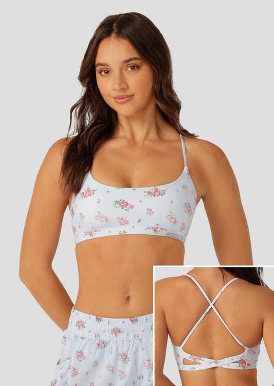 Lorna Jane Blueberry Rose Sports Bra - Blueberry Rose Print