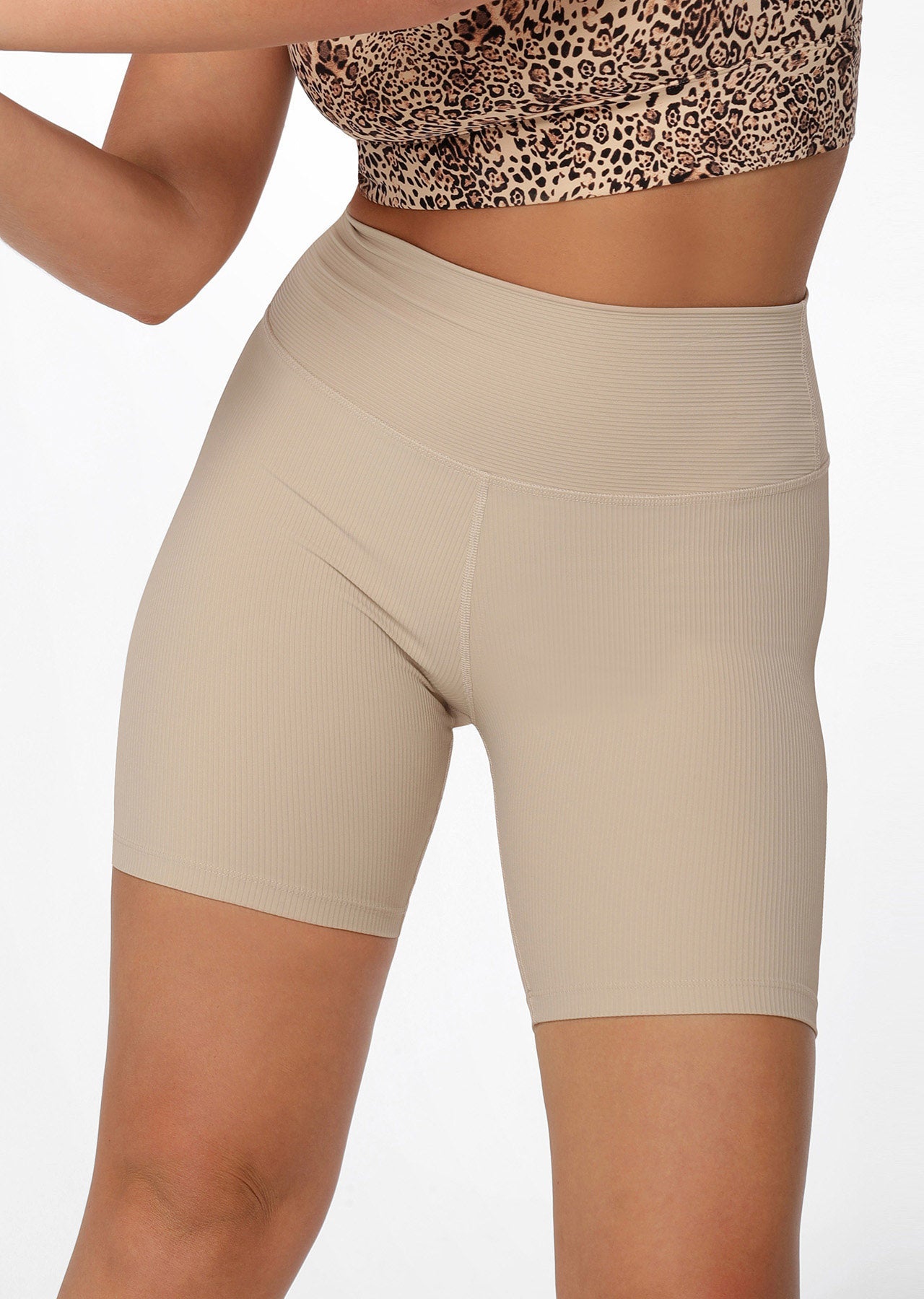 Lorna Jane Ultimate Rib Bike Shorts - Off White