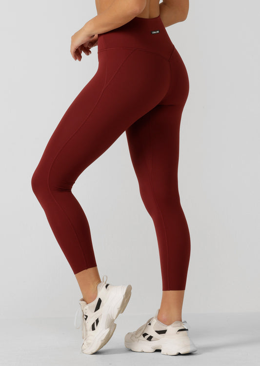 Lorna Jane Supreme Comfort Aloe No Ride Pocket Ankle Biter Leggings - Sepia