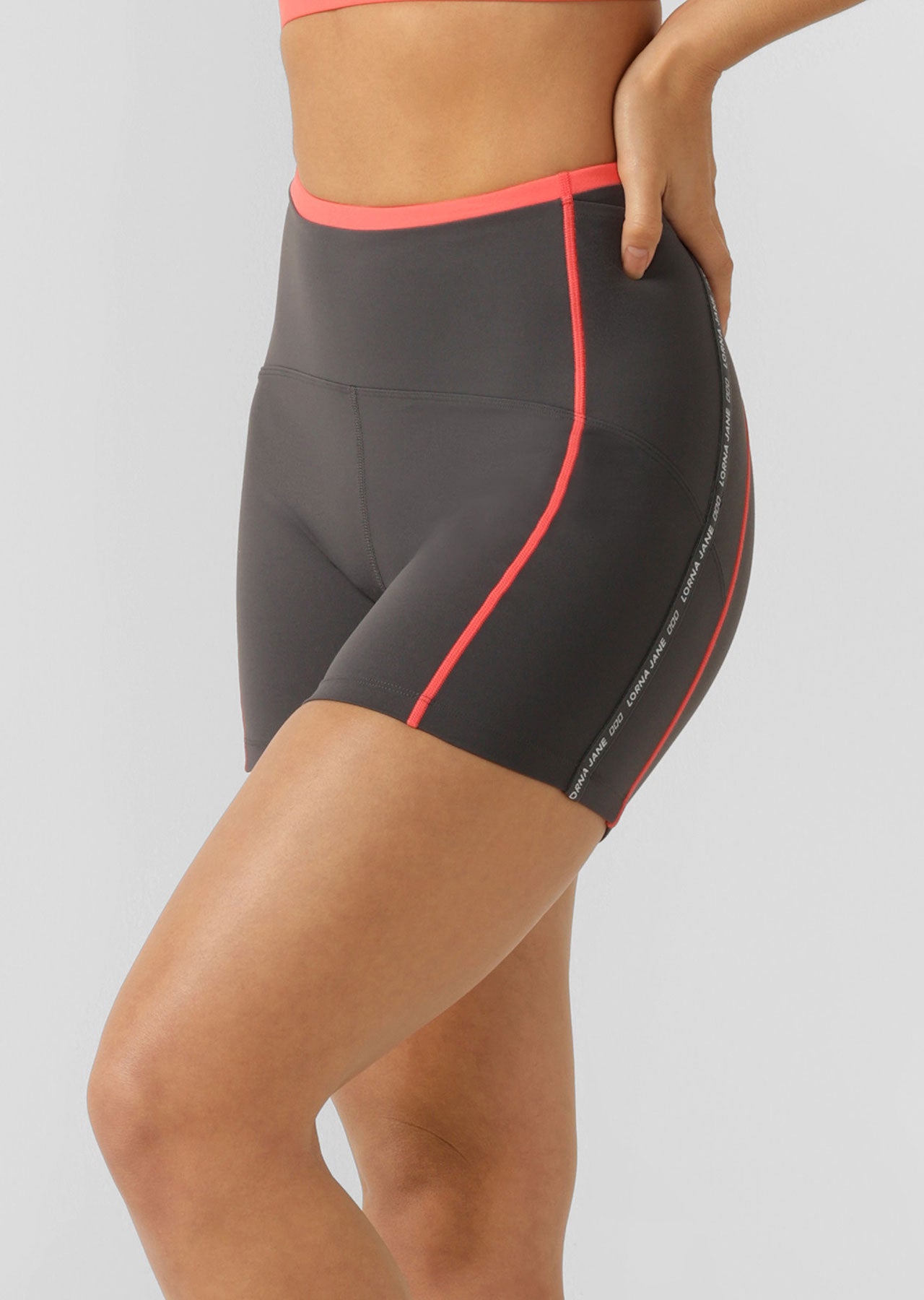 Lorna Jane Breakthrough 16cm Phone Pocket Bike Shorts - Titanium