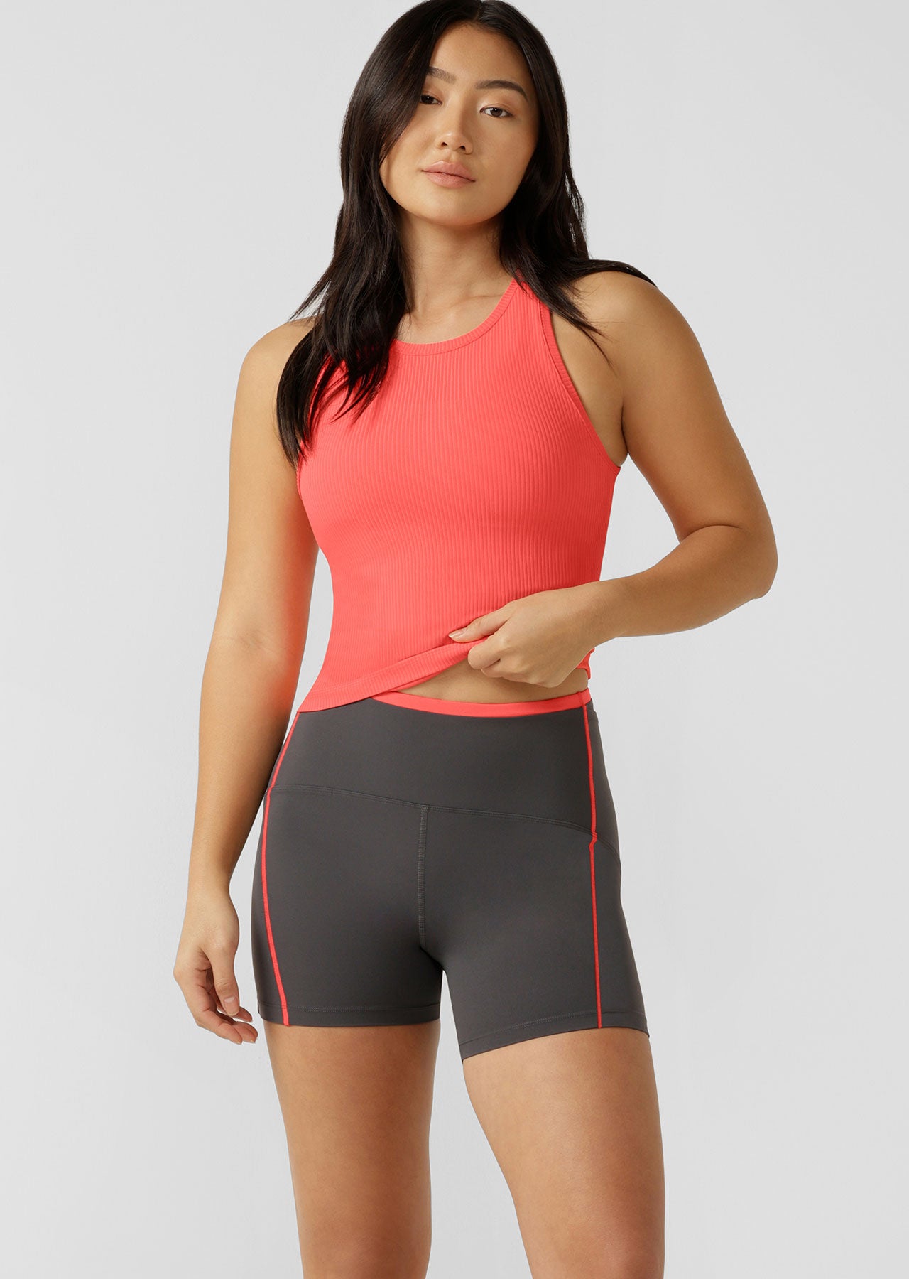 Lorna Jane Goal Getter Rib Tank - Strawberry