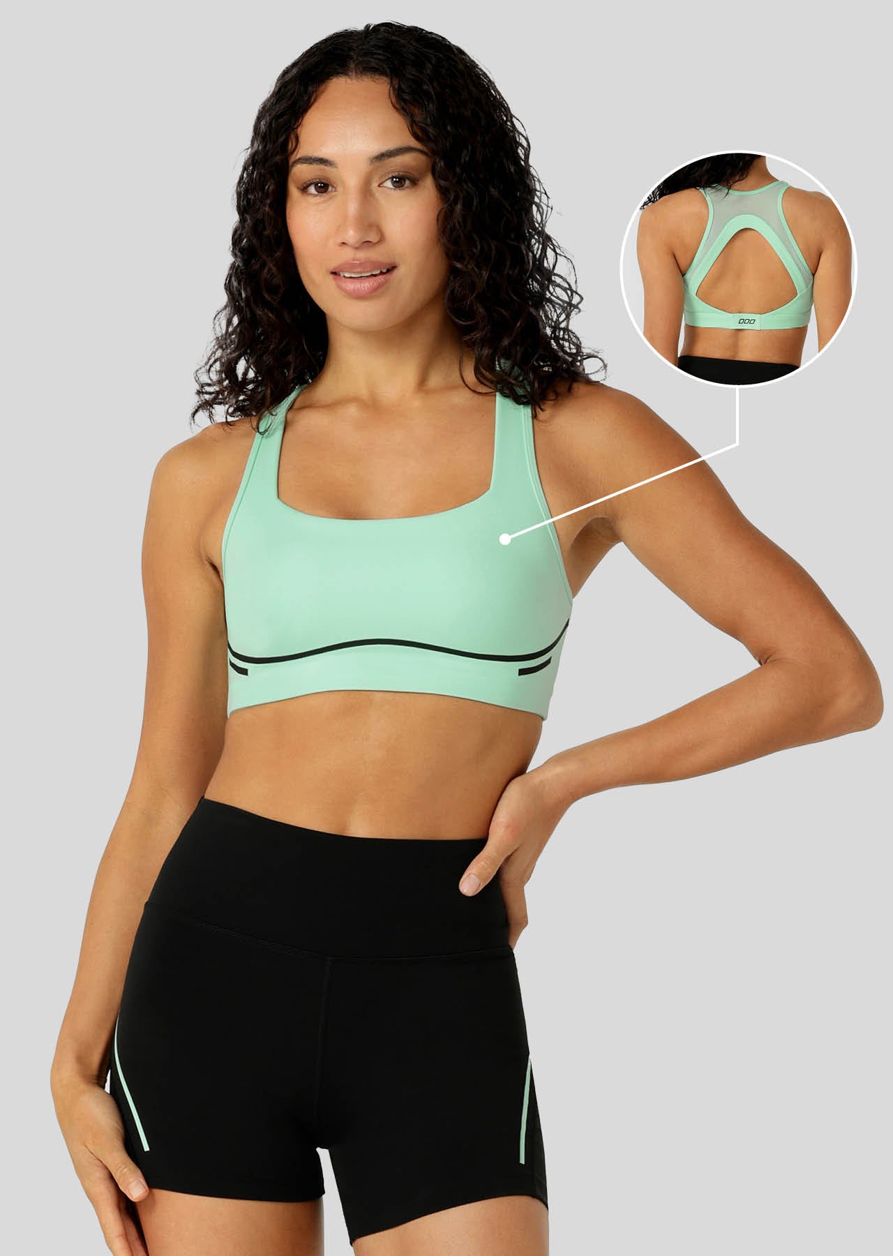 Lorna Jane Train Hard Sports Bra - Mint Cream