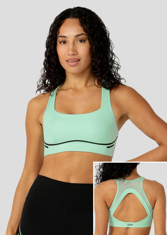Lorna Jane Train Hard Sports Bra - Mint Cream