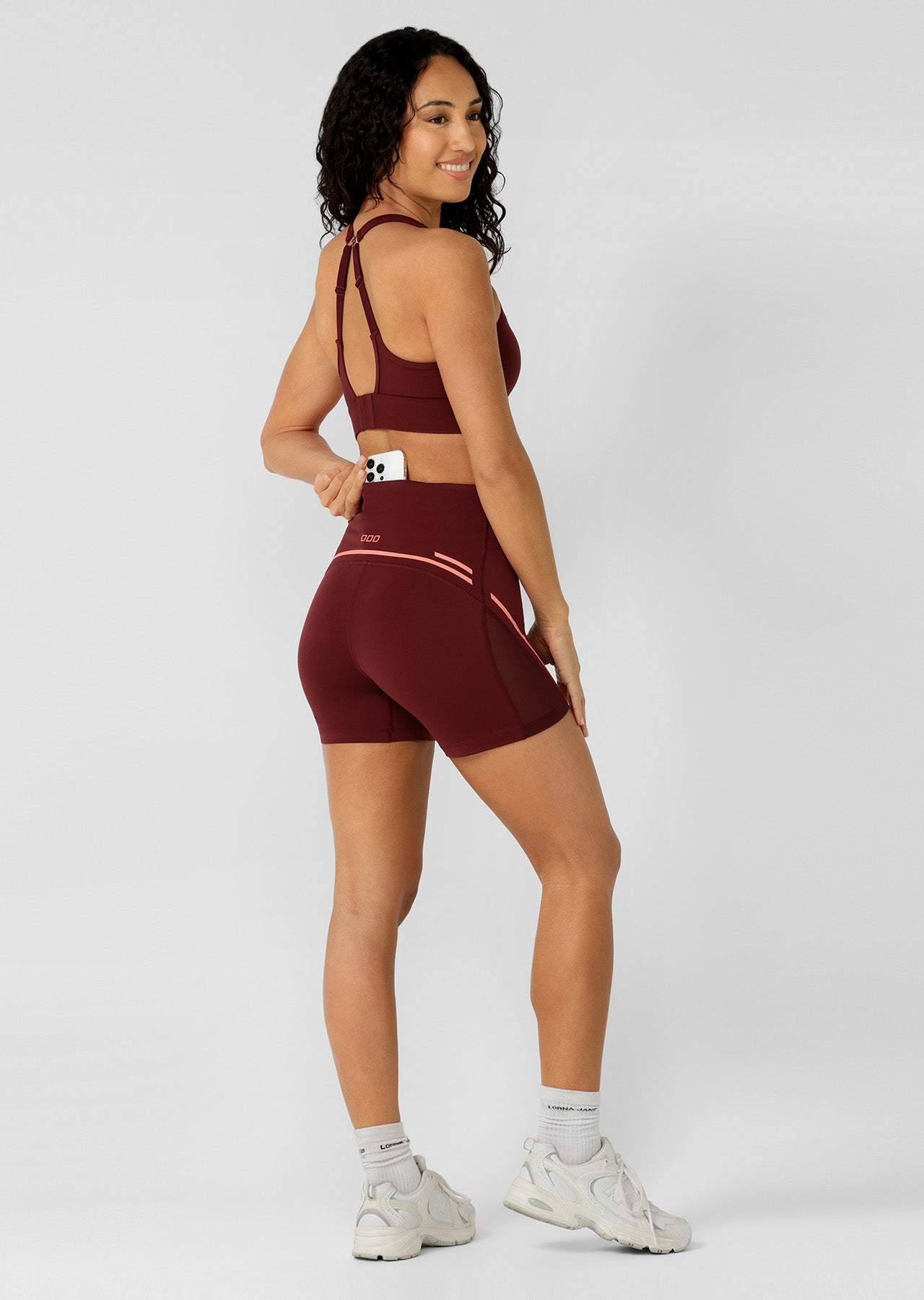 Lorna Jane Train Hard 12cm Bike Shorts - Dark Ruby