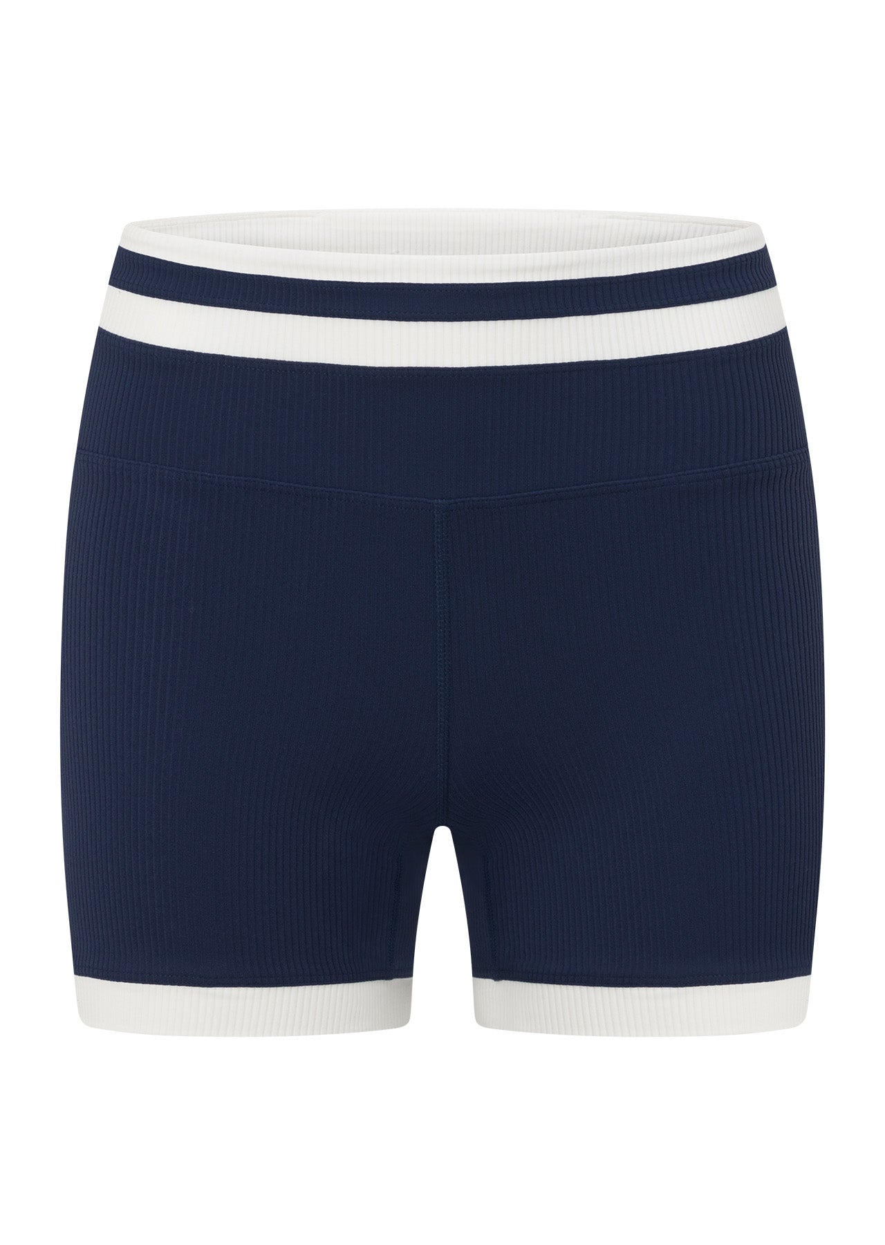 Lorna Jane Retro Rib 12cm Bike Shorts - Marine Blue