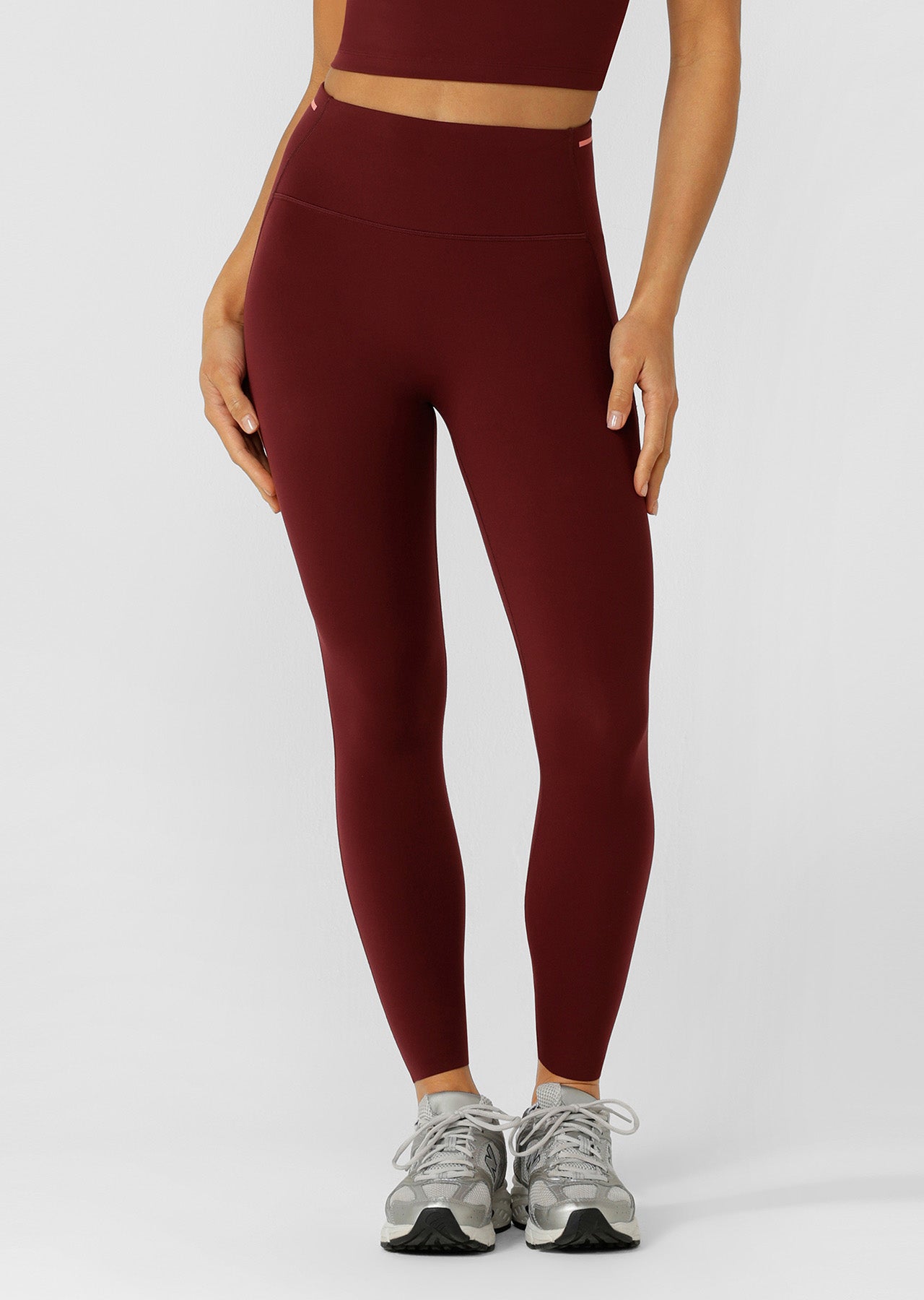 Lorna Jane Fast Pace Ankle Biter Leggings - Dark Ruby