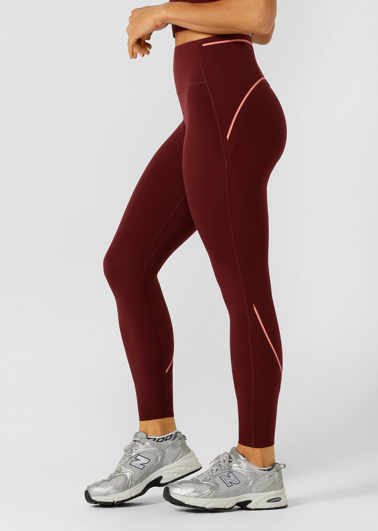 Lorna Jane Fast Pace Ankle Biter Leggings - Dark Ruby