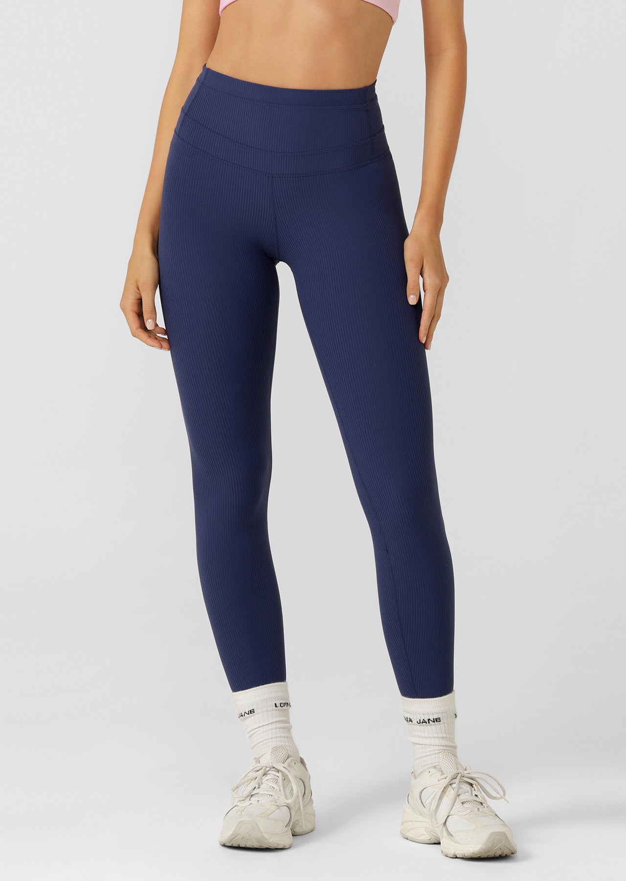 Lorna Jane Irresistible Rib Ankle Biter Leggings - Marine Blue