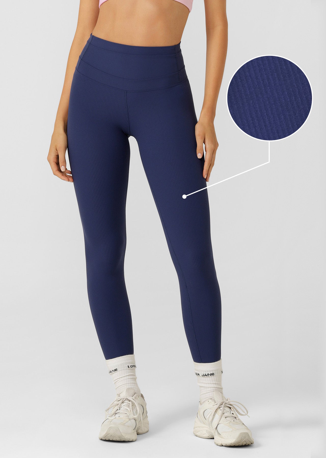 Lorna Jane Irresistible Rib Ankle Biter Leggings - Marine Blue