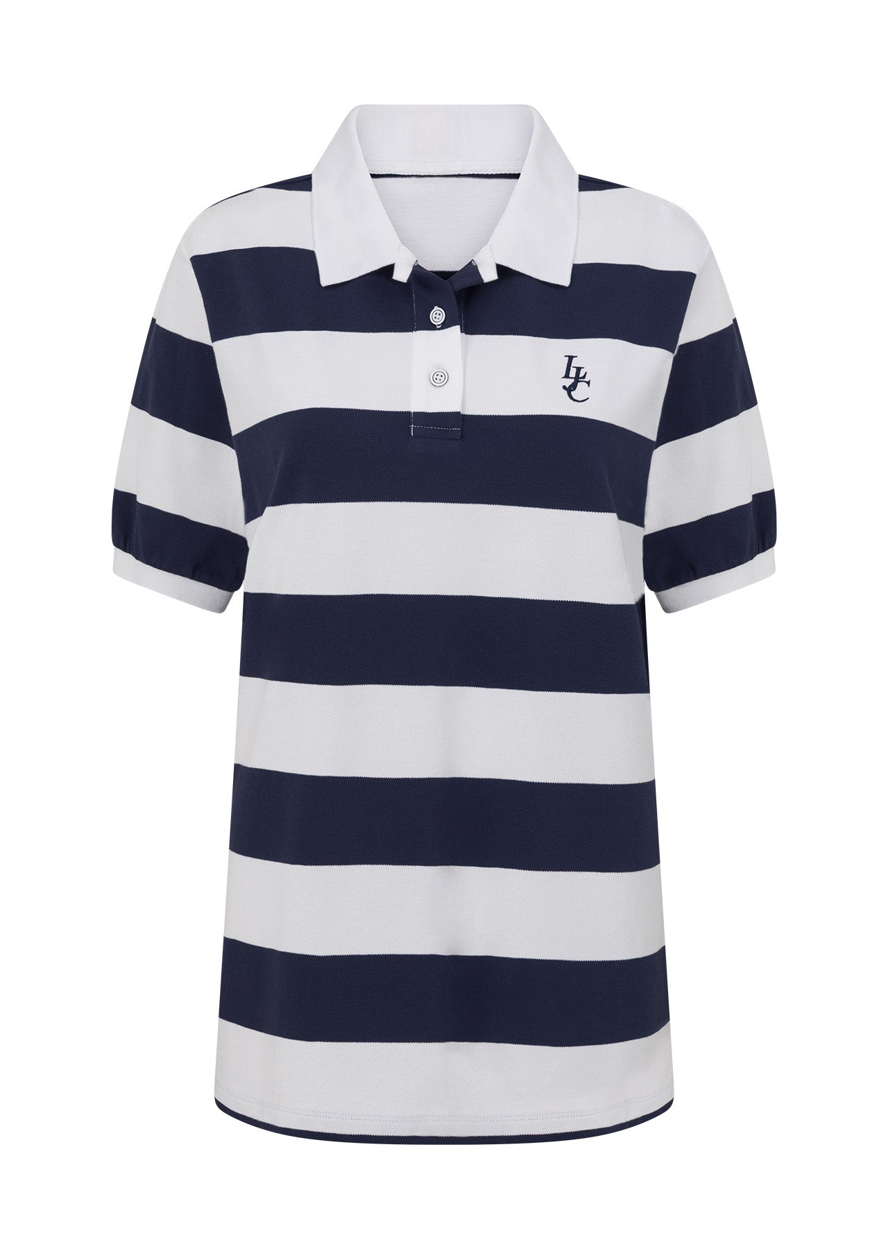 Lorna Jane Marina Boyfriend Polo - Marine Blue Stripe