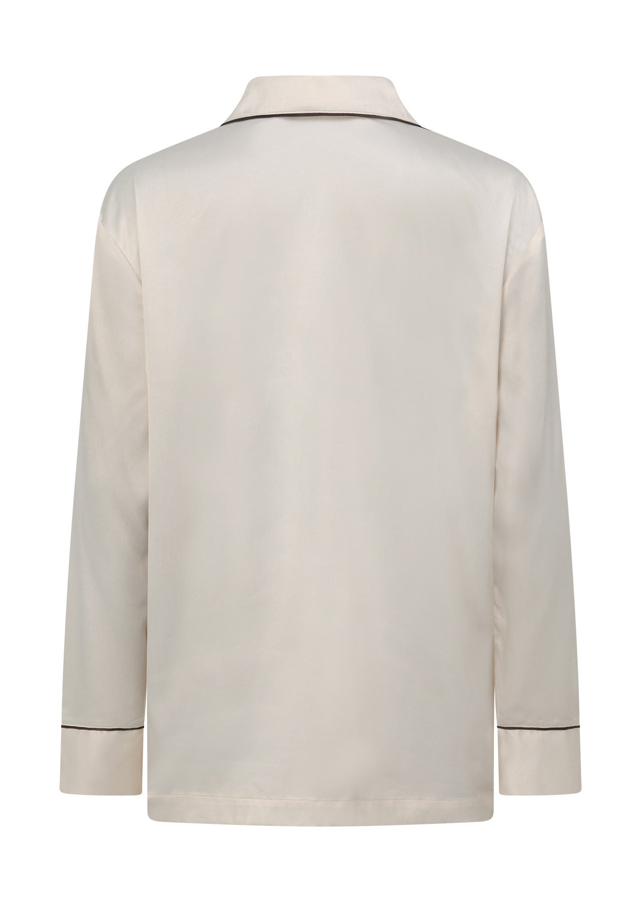 Lorna Jane Sweet Dreams Satin Long Sleeve Shirt - Cream