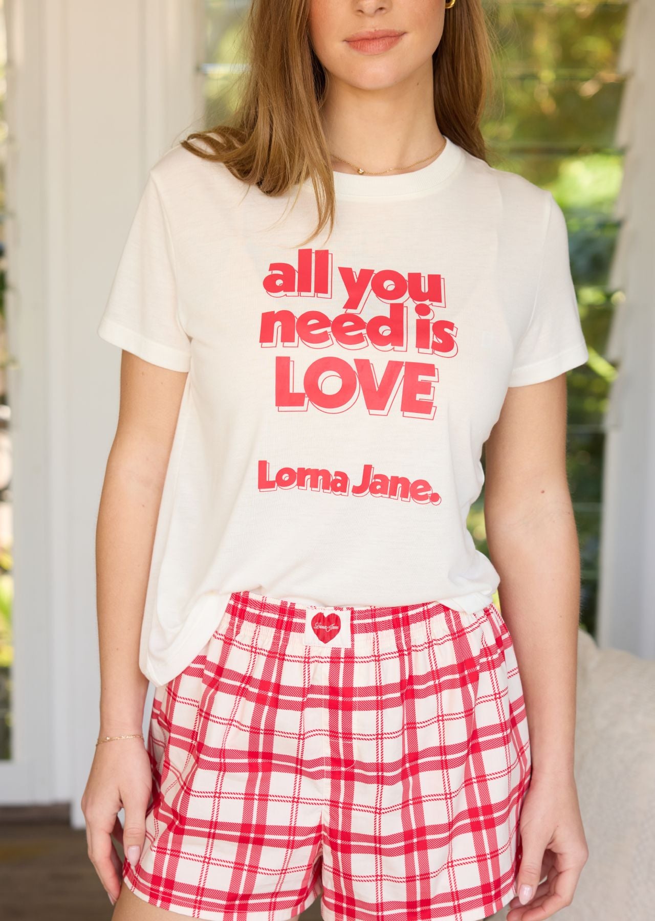 Lorna Jane All You Need Is Love T-Shirt - Porcelain