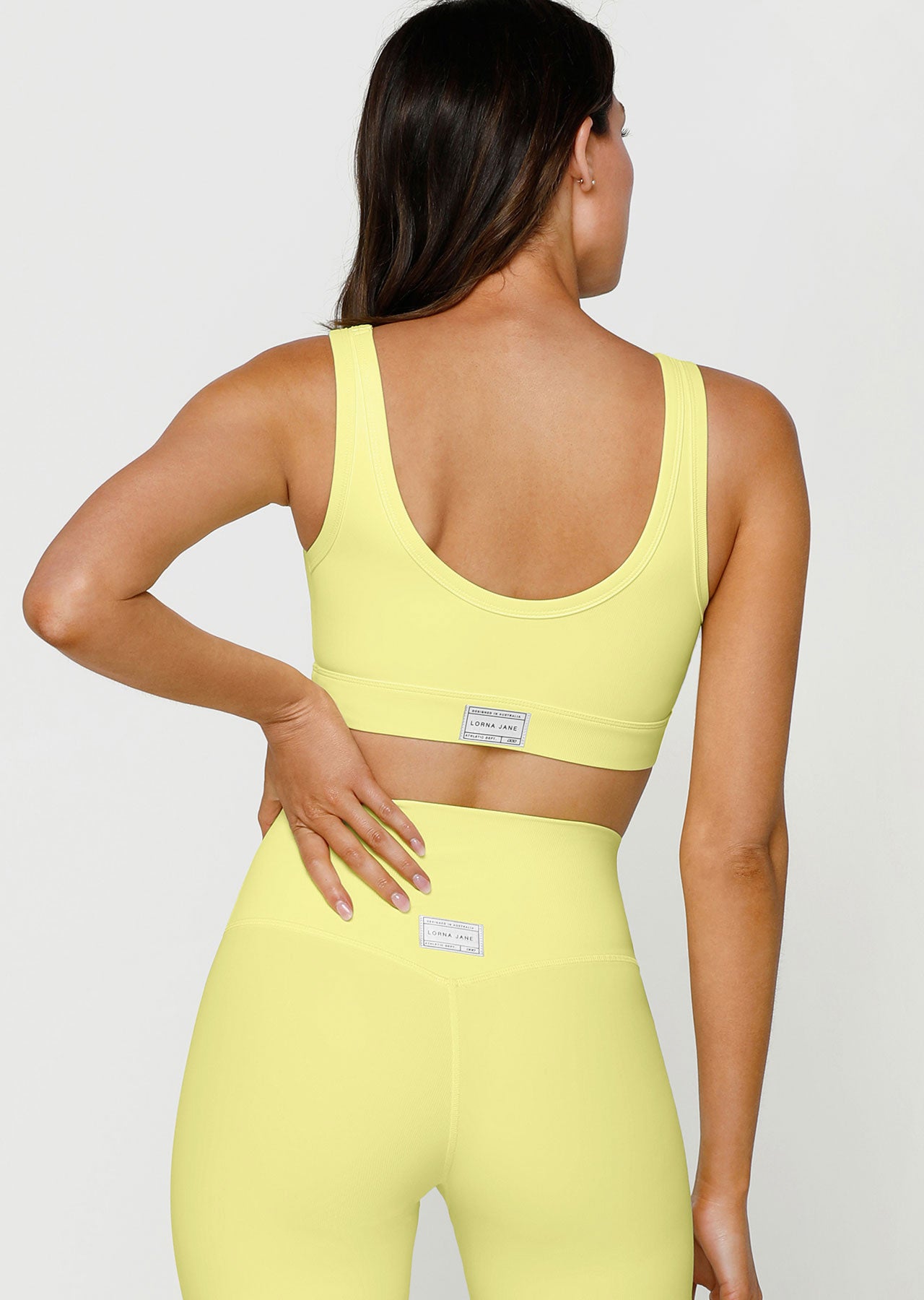 Lorna Jane Serenity Rib Sports Bra - Lemon