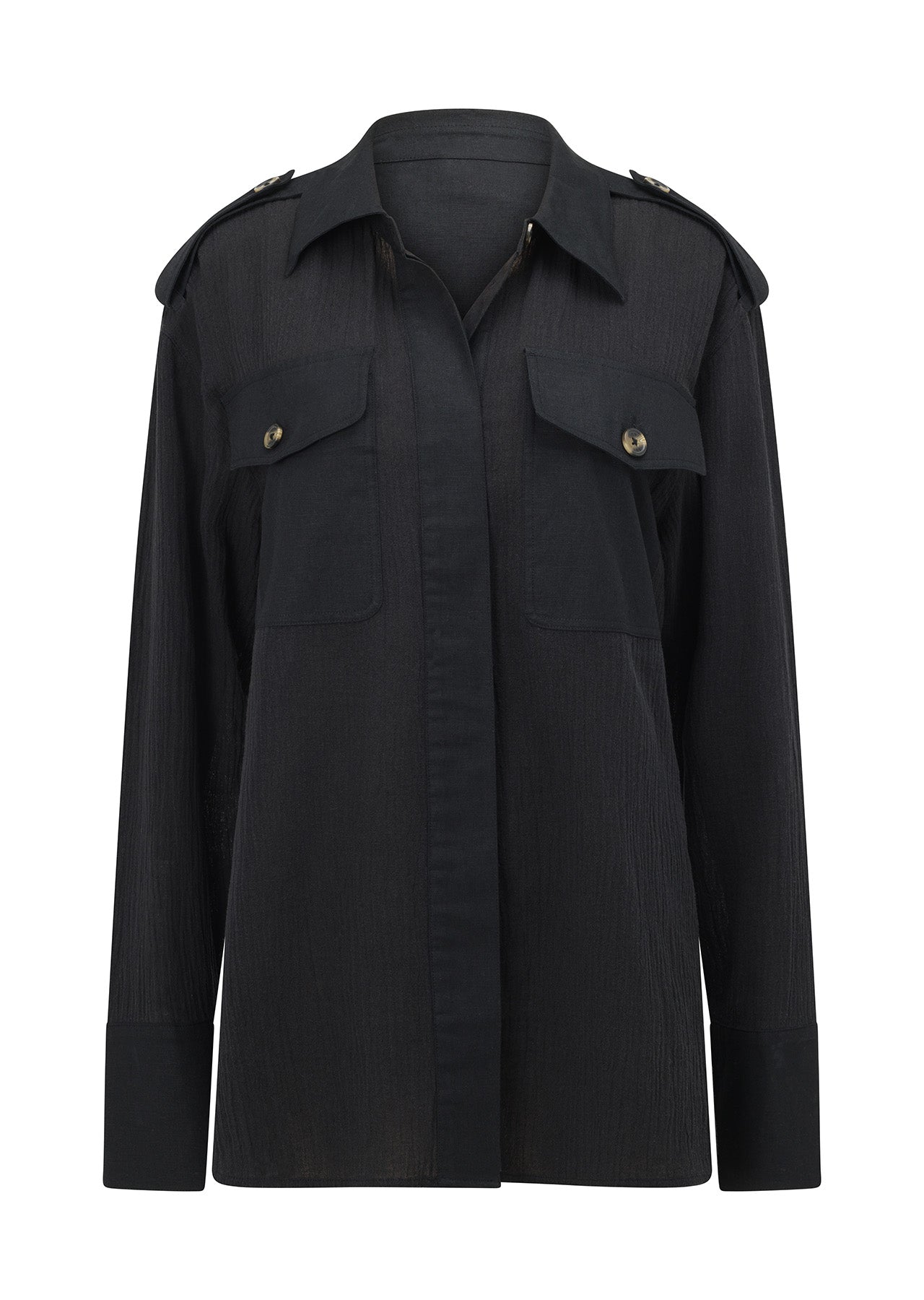 Lorna Jane Military Oversized Shirt - Black