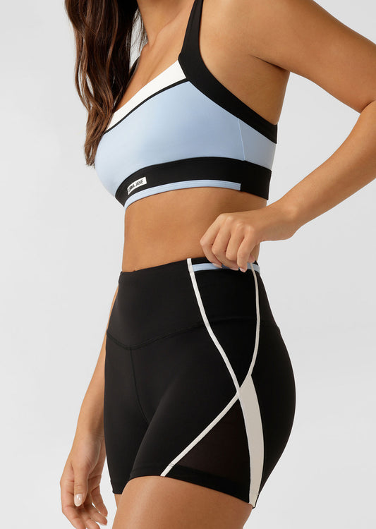 Lorna Jane Sprint To Swim Pocket 12cm Bike Shorts - Black Multi