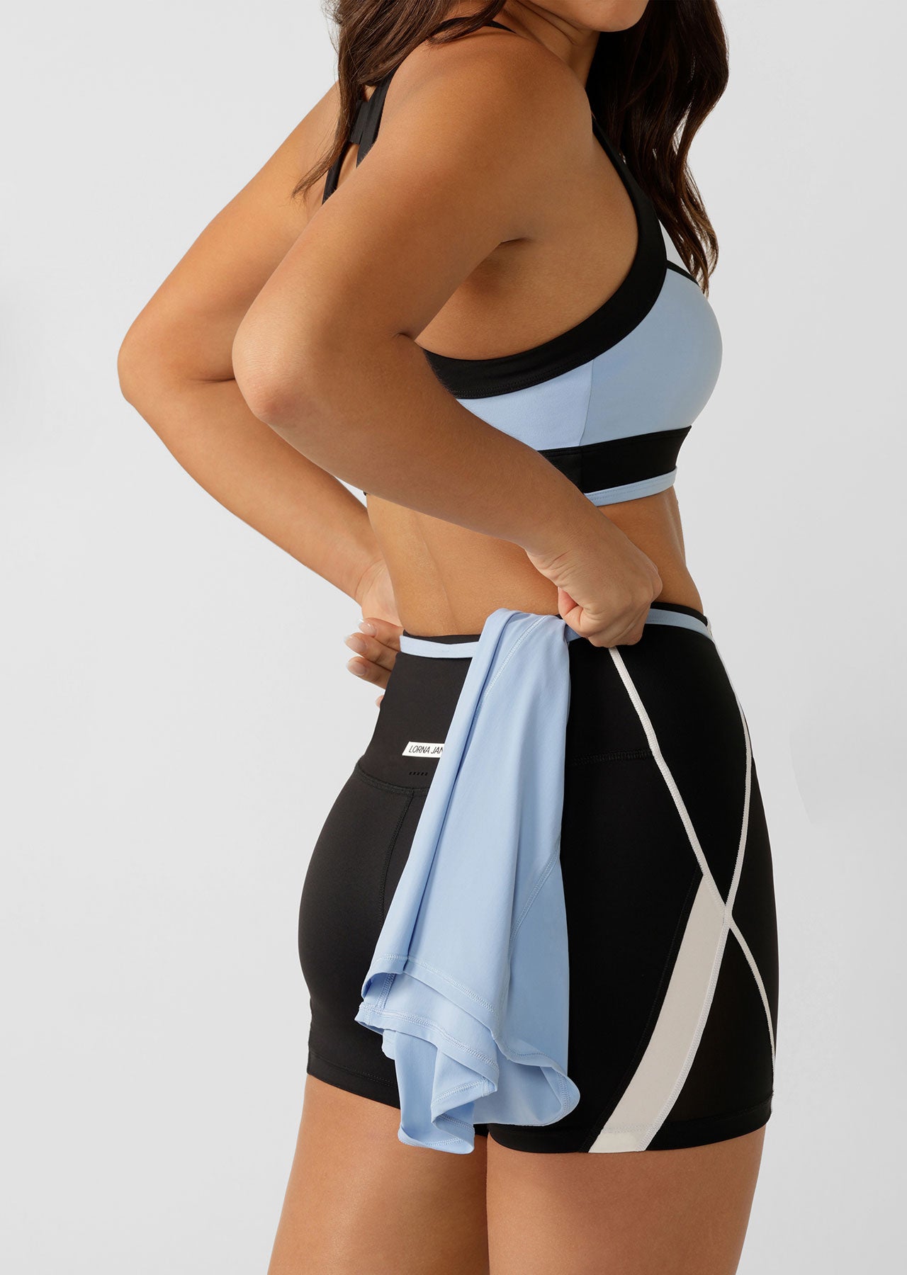 Lorna Jane Sprint To Swim Pocket 12cm Bike Shorts - Black Multi