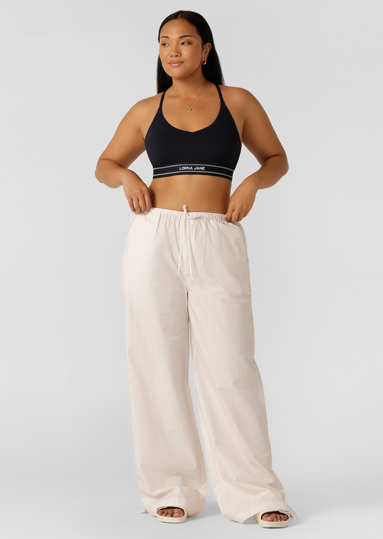 Lorna Jane Stripe Lounge Pants - Red Stripe