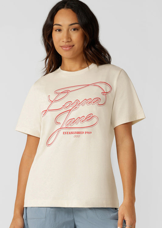 Lorna Jane Rodeo Relaxed T-Shirt - Cream