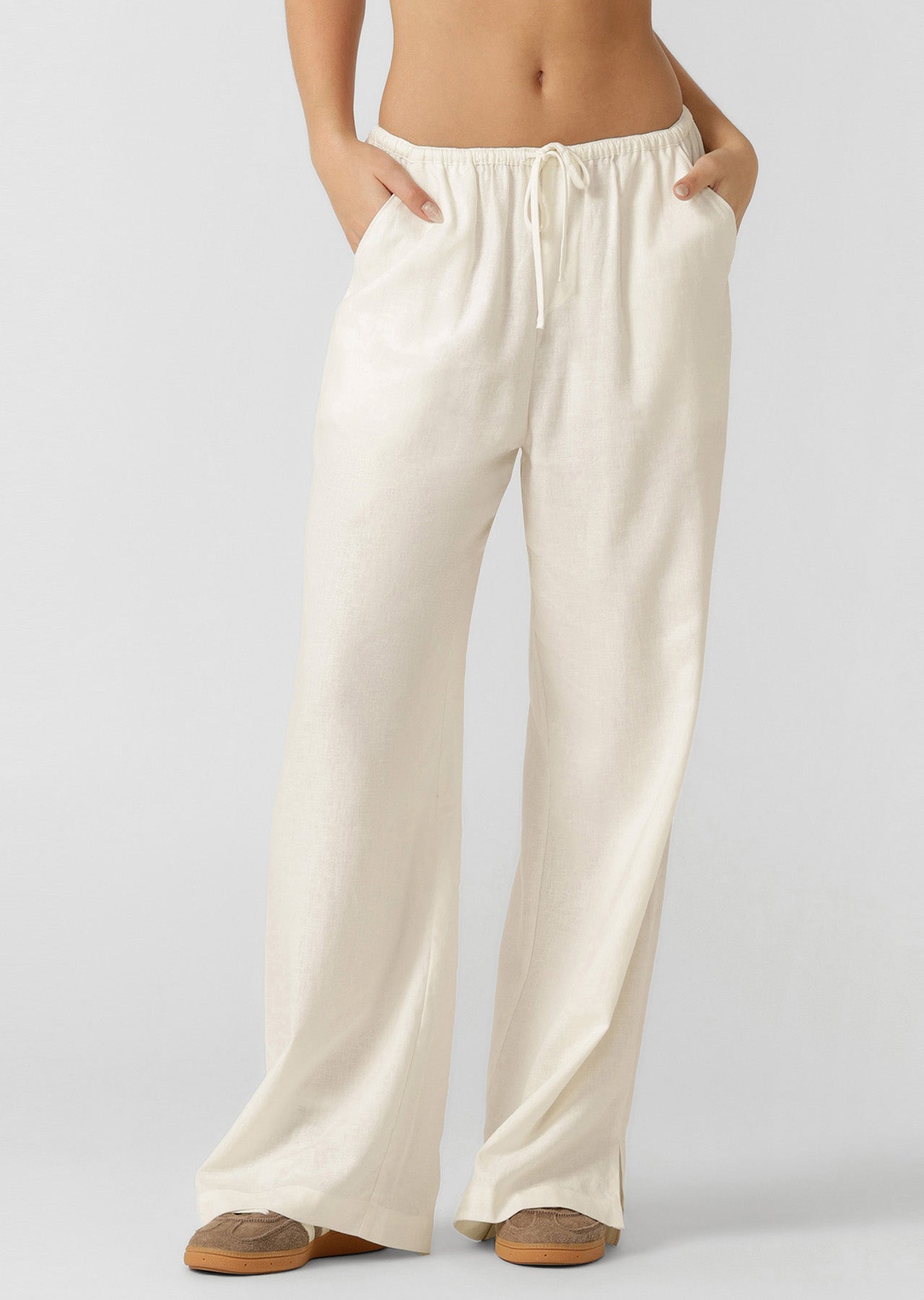 Lorna Jane Linen Lounge Pants - Porcelain