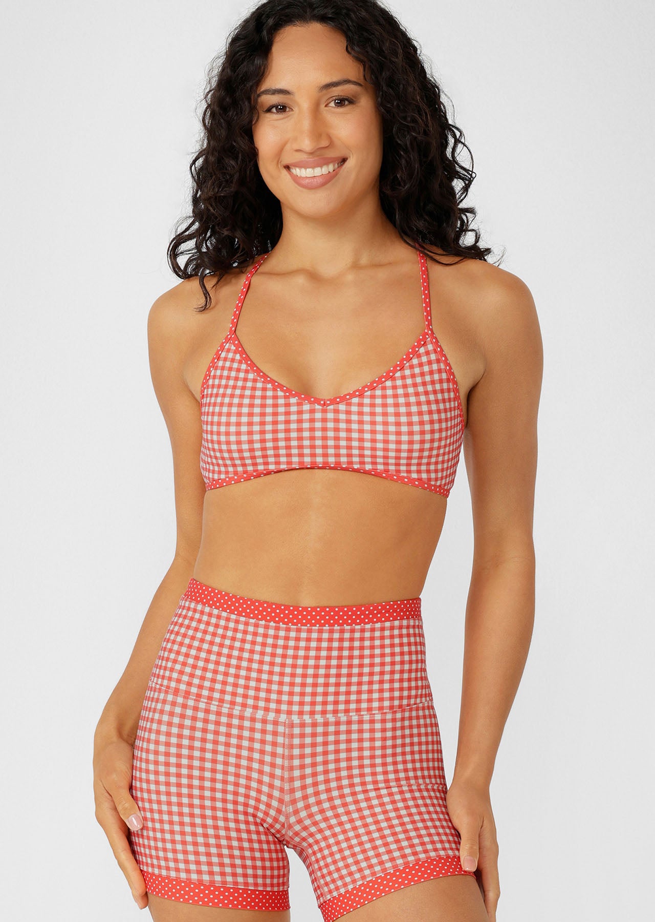 Lorna Jane Coucou Gingham Sports Bra - Coucou Gingham Print