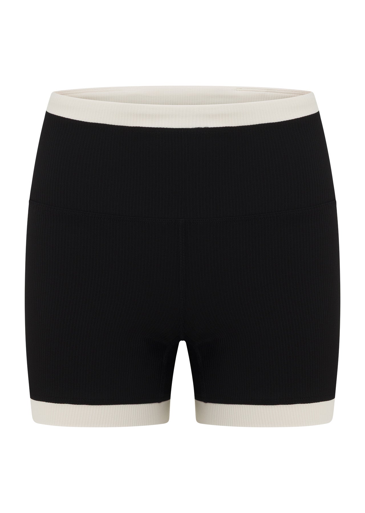 Lorna Jane Gym To Swim Retro Rib 12cm Bike Shorts - Black