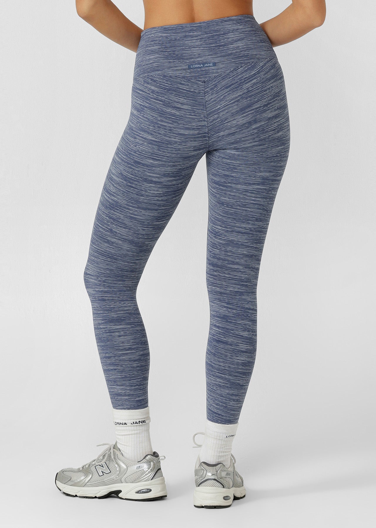 Lorna Jane Retro Ankle Biter Leggings - Deep Dive Blue Marl