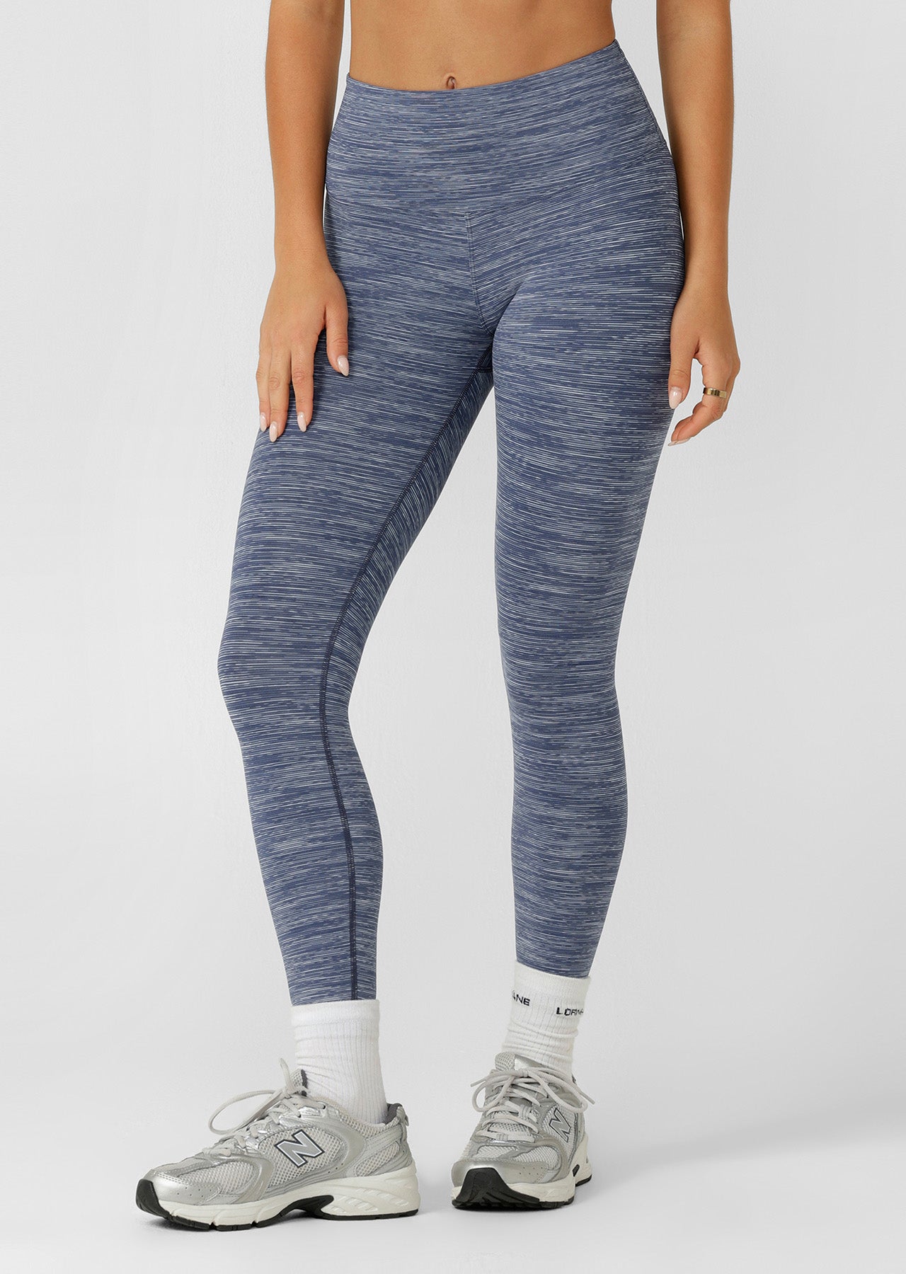 Lorna Jane Retro Ankle Biter Leggings - Deep Dive Blue Marl
