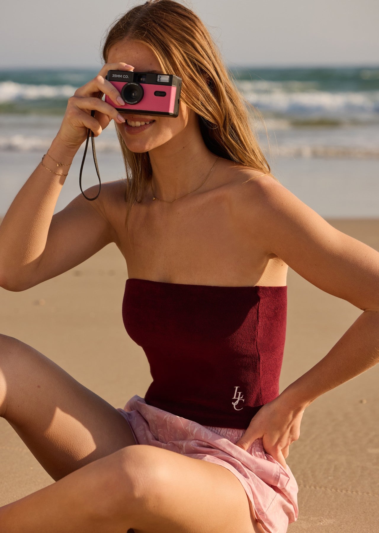 Lorna Jane Marisol Terry Boobtube - Cranberry