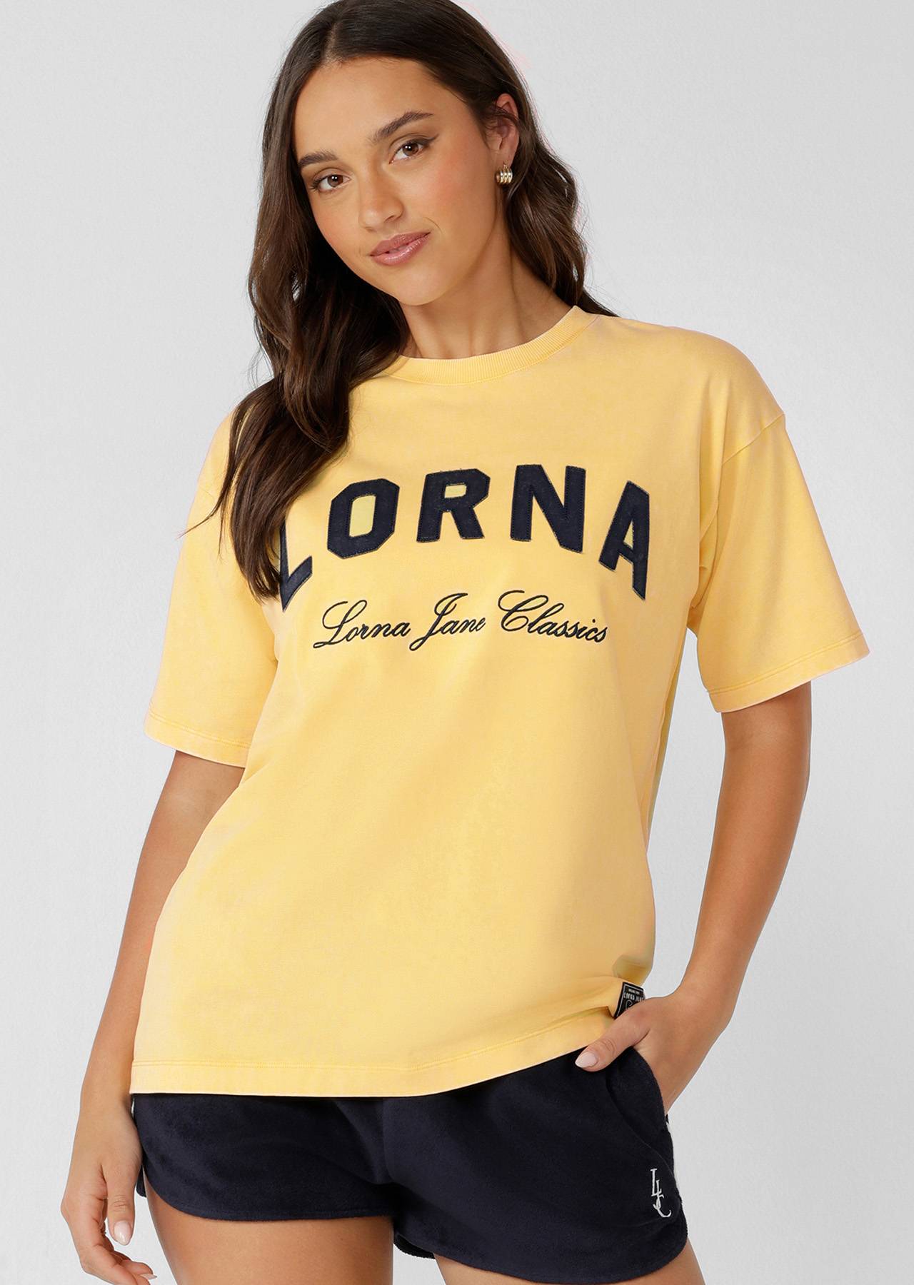 Lorna Jane Lorna Classics Washed Vintage T-Shirt - Washed Sunshine Yellow
