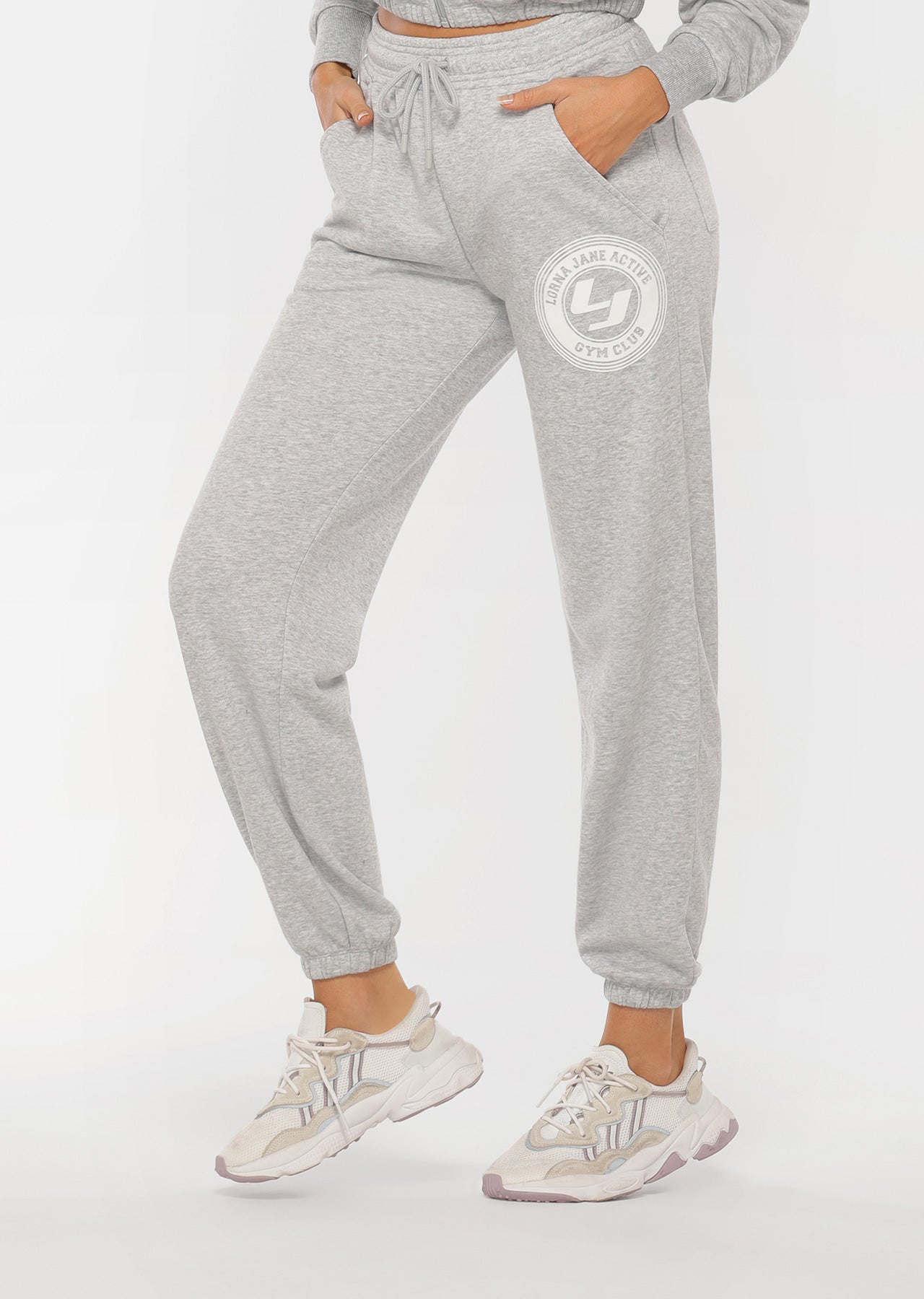 Lorna Jane Swagger Track Pants - Light Grey Marl