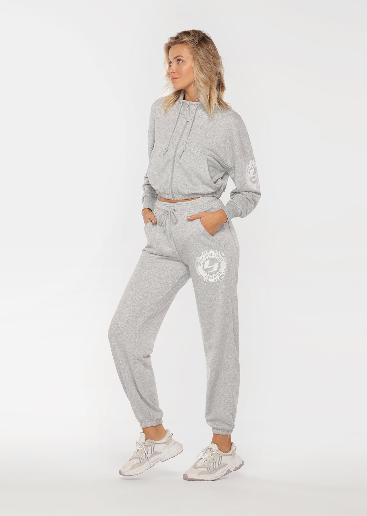 Lorna Jane Swagger Track Pants - Light Grey Marl