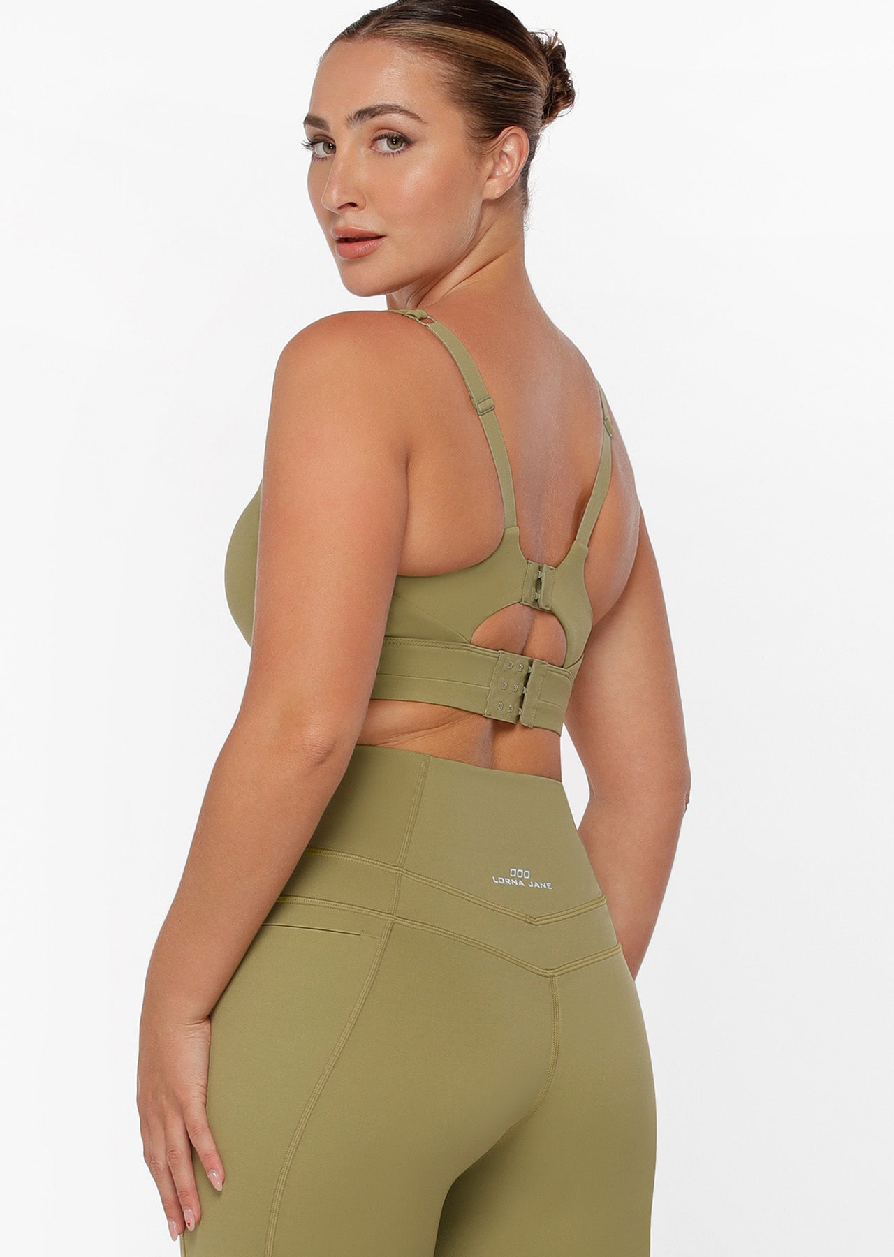 Lorna Jane Double Time Sports Bra - Olive