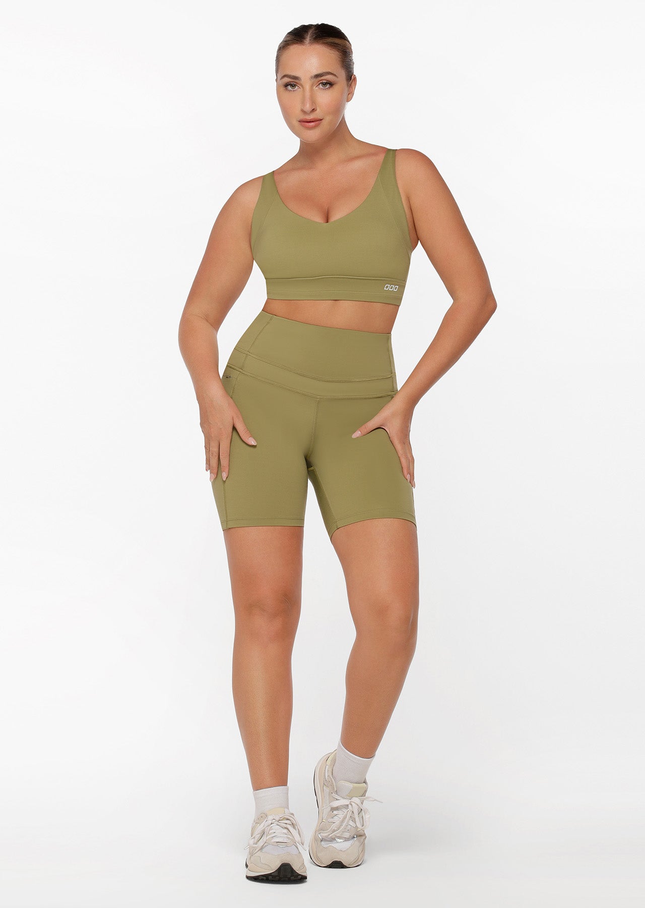 Lorna Jane Double Time Sports Bra - Olive
