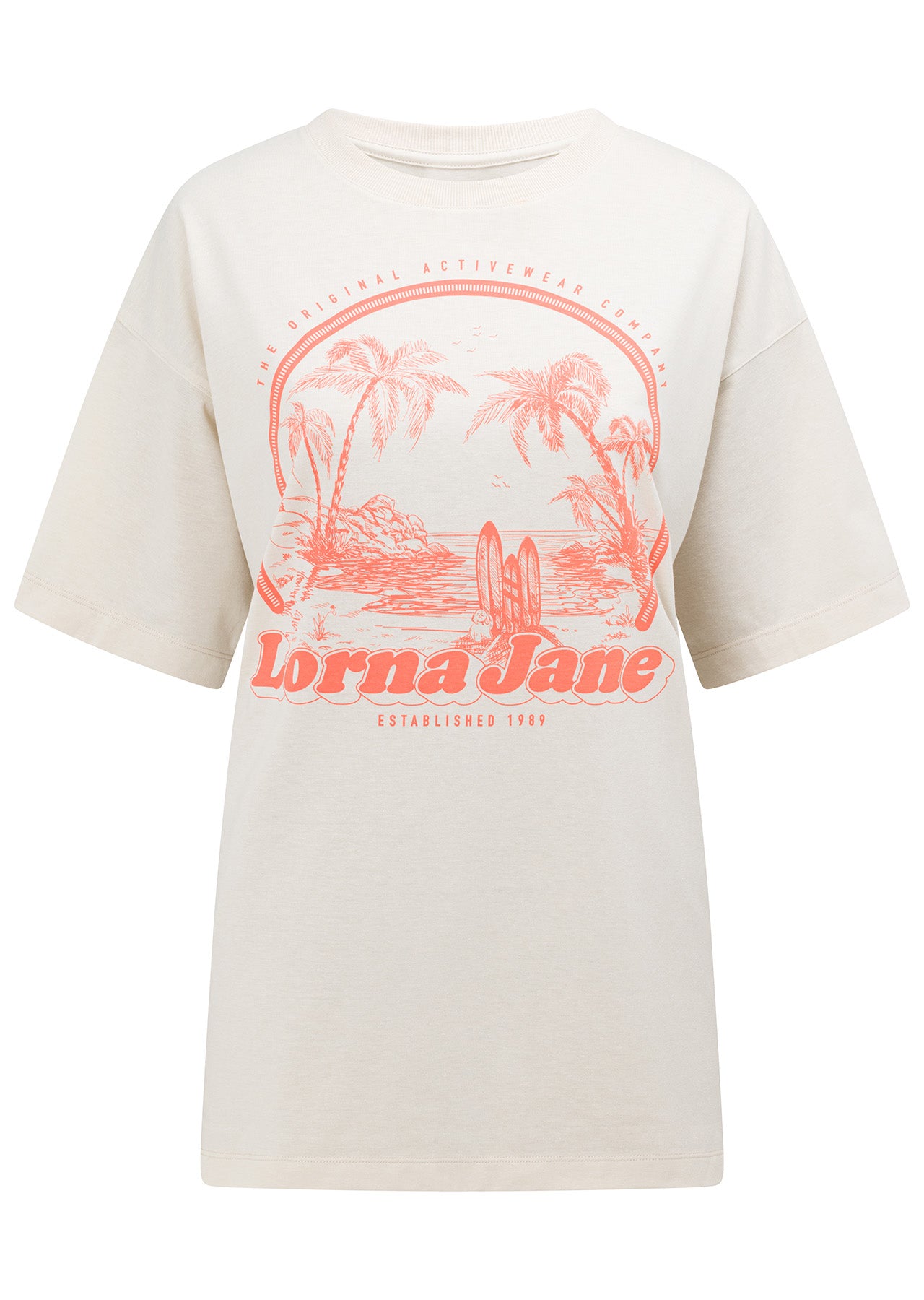 Lorna Jane Tropicana Oversized Tee - Oyster
