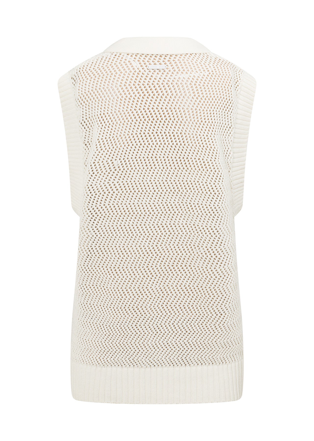 Lorna Jane Breezy Open Weave Knit Vest - Porcelain