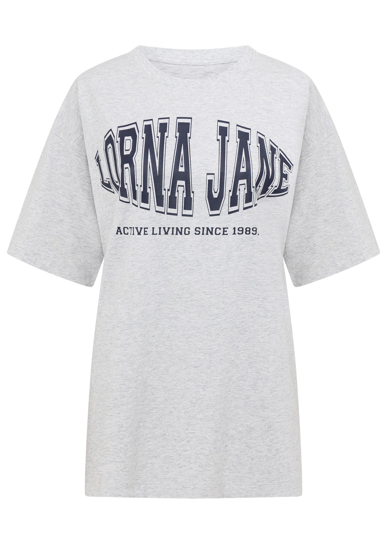 Lorna Jane Sports League Boyfriend Tee - Light Grey Marl