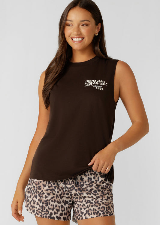 Lorna Jane Track Star Muscle Tank - Volcano