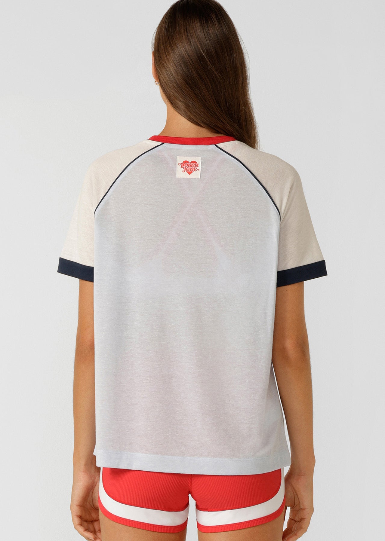 Lorna Jane Retro Revival Linen T-Shirt - Heather Blue