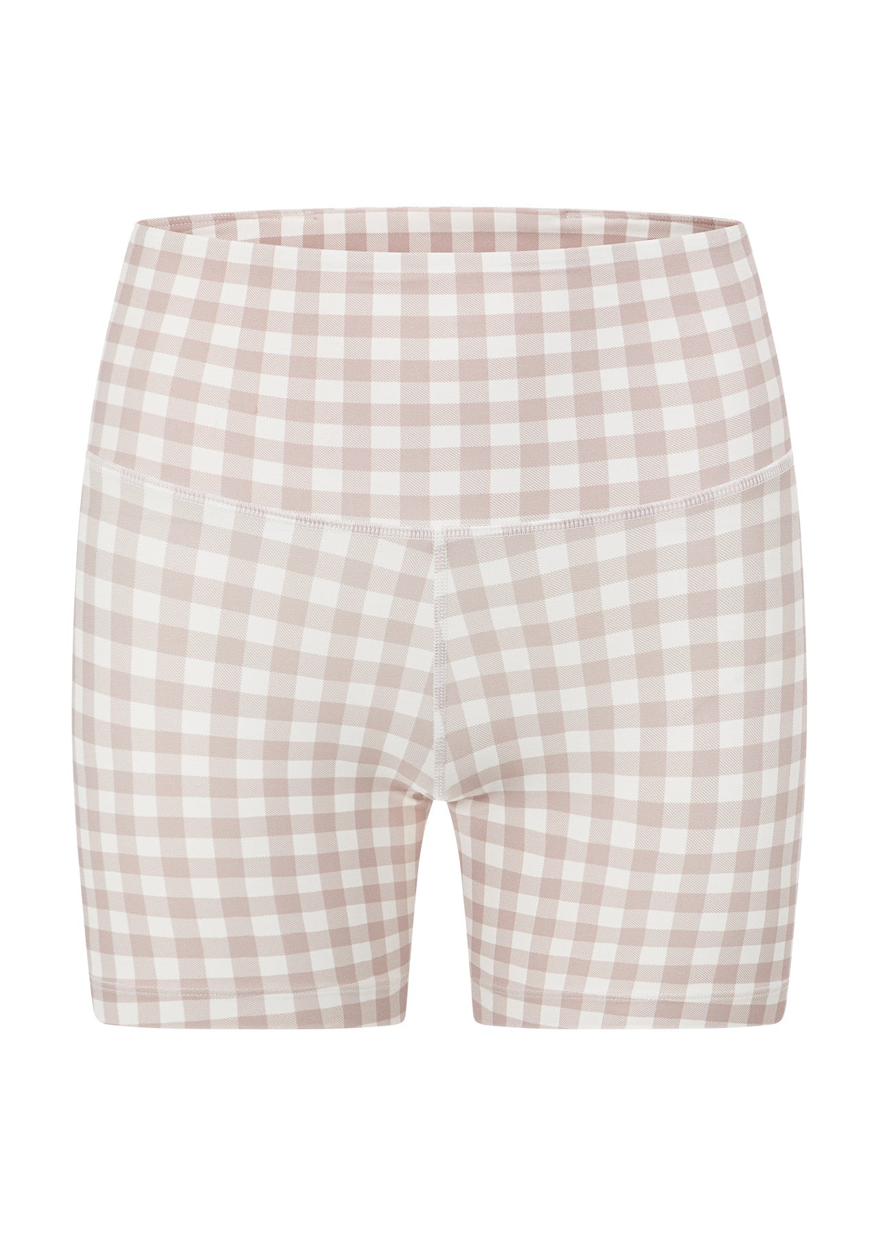 Lorna Jane Sweet Gingham 14cm Bike Shorts - Latte Ranch Gingham Print