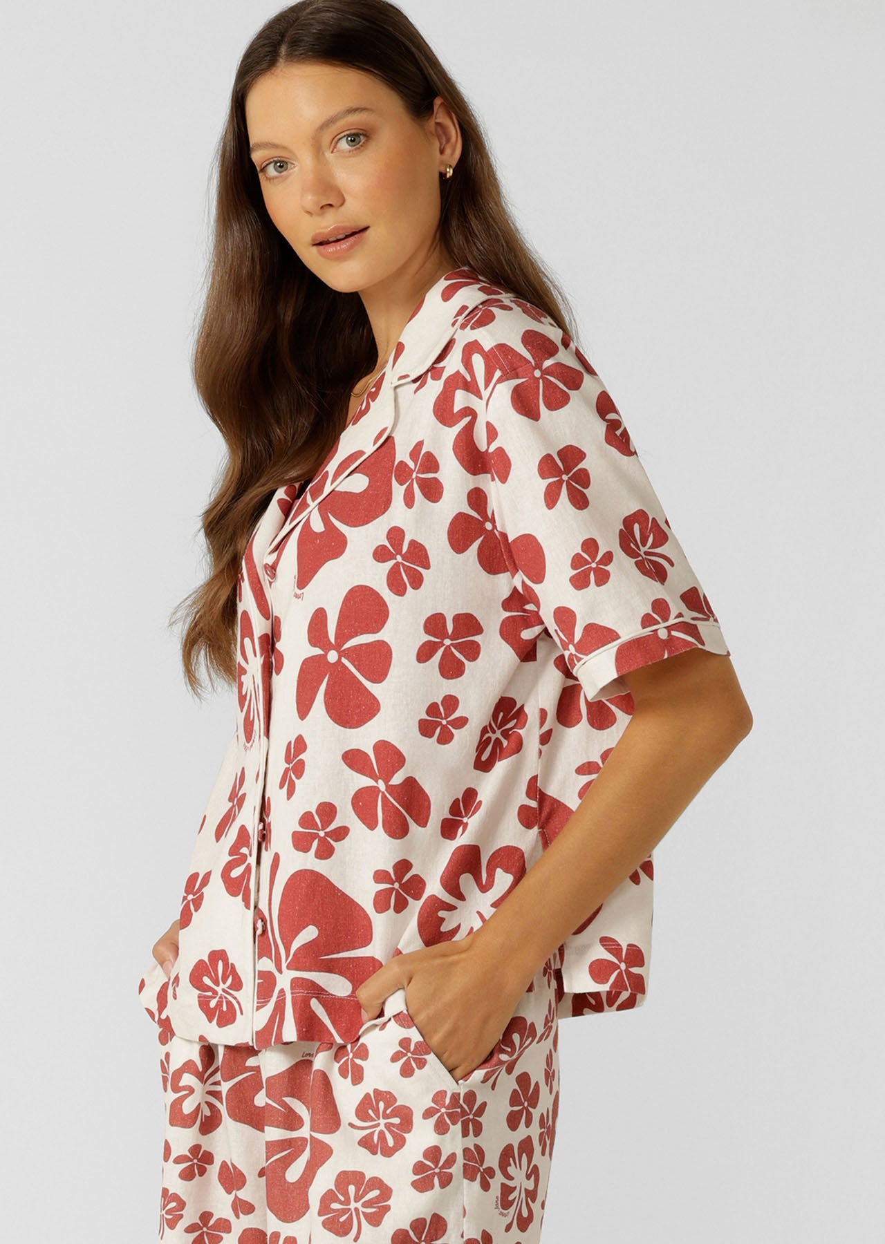 Lorna Jane Aloha Hibiscus Shirt - Happy Hibiscus Print