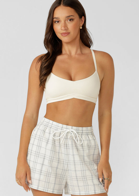 Lorna Jane Irresistible Rib All Day Sports Bra - Cream