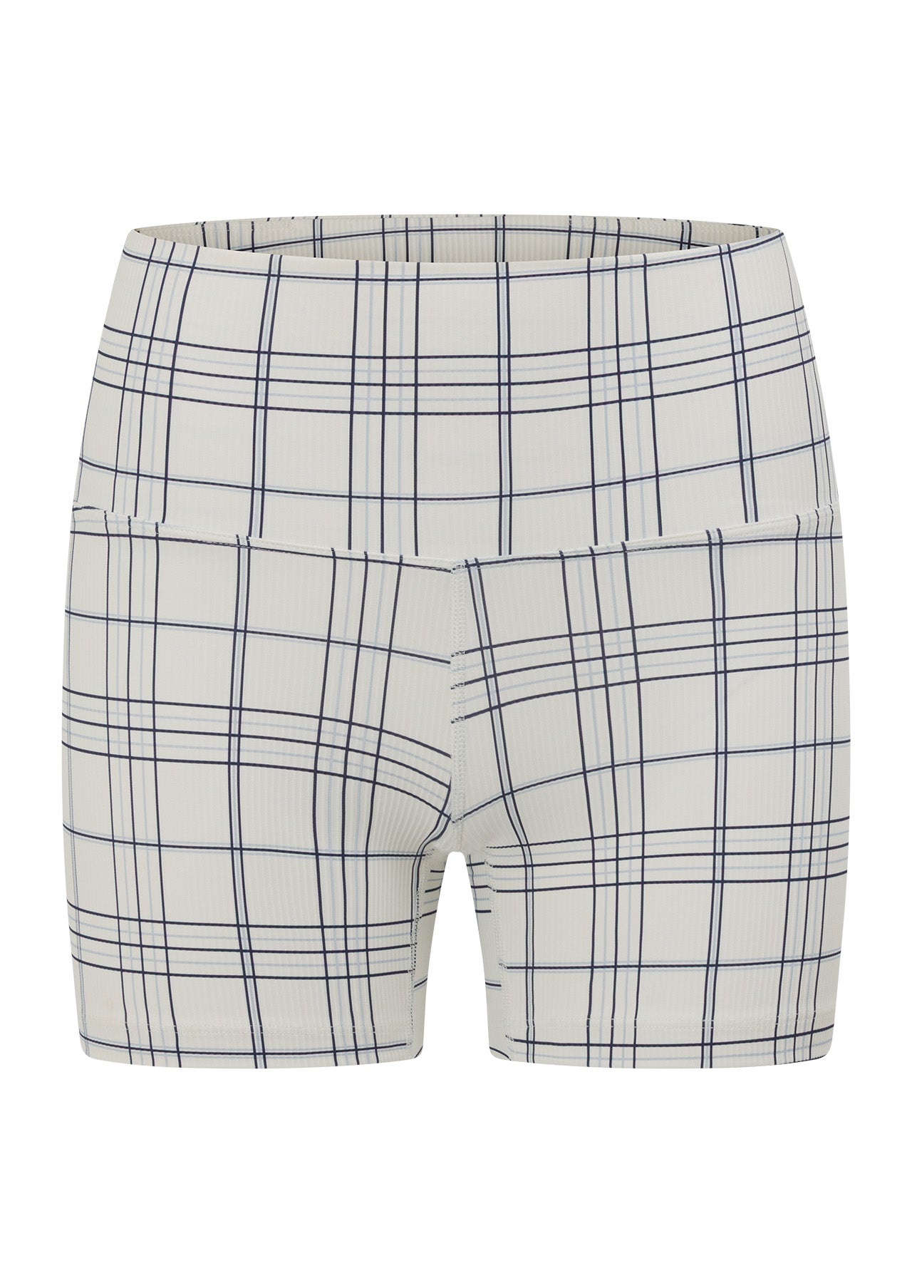 Lorna Jane Checked Out Rib 12cm Bike Shorts - Checked Out Print