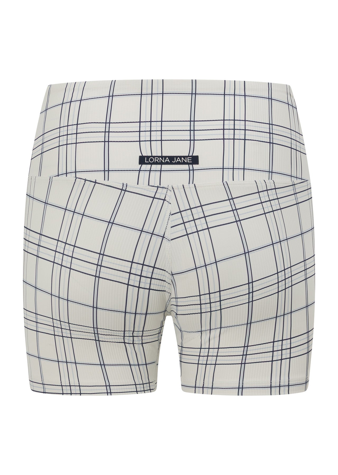 Lorna Jane Checked Out Rib 12cm Bike Shorts - Checked Out Print