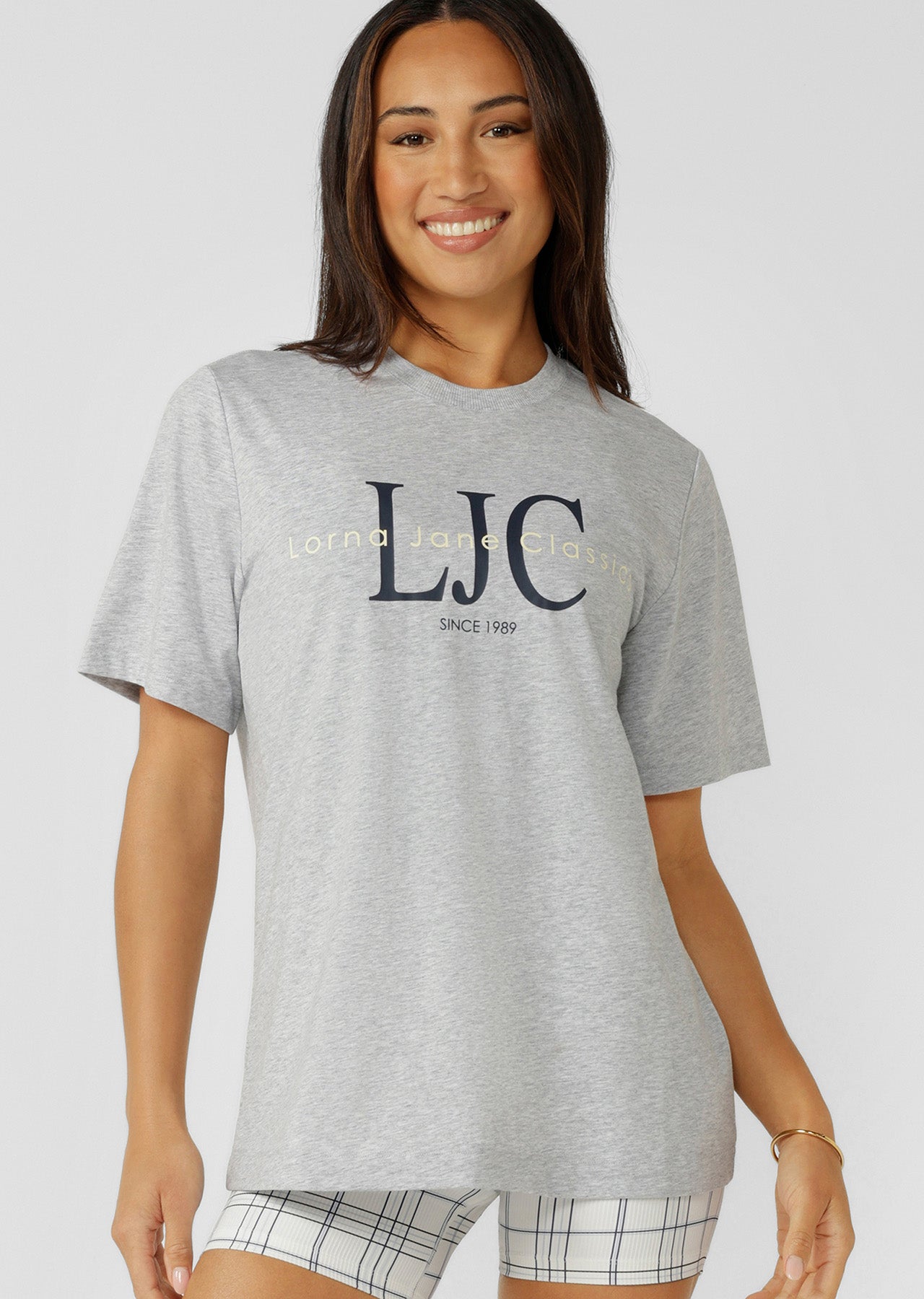 Lorna Jane Heritage Classics Relaxed T-Shirt - Grey Marl