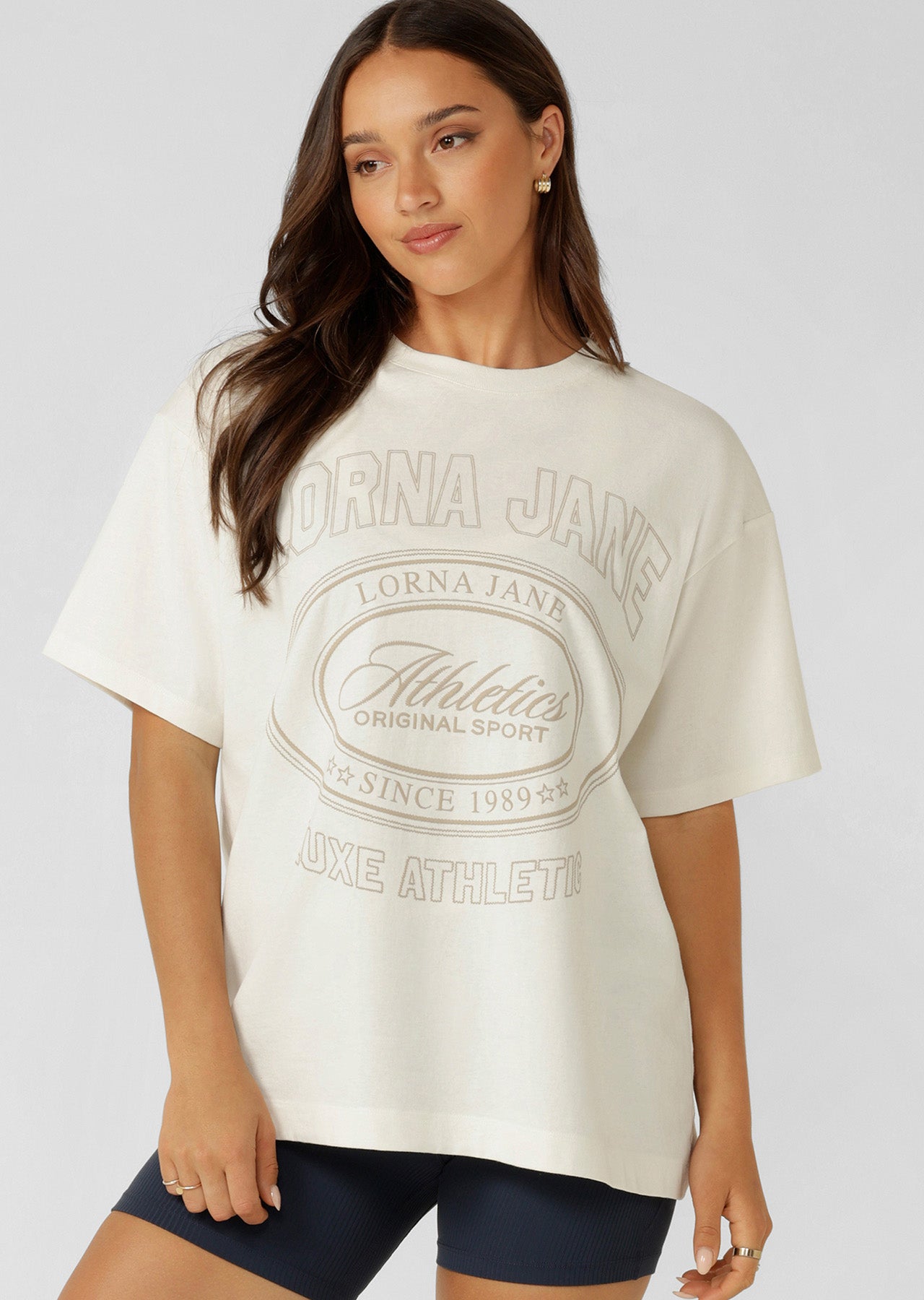 Lorna Jane Since 1989 Boyfriend T-Shirt - Porcelain