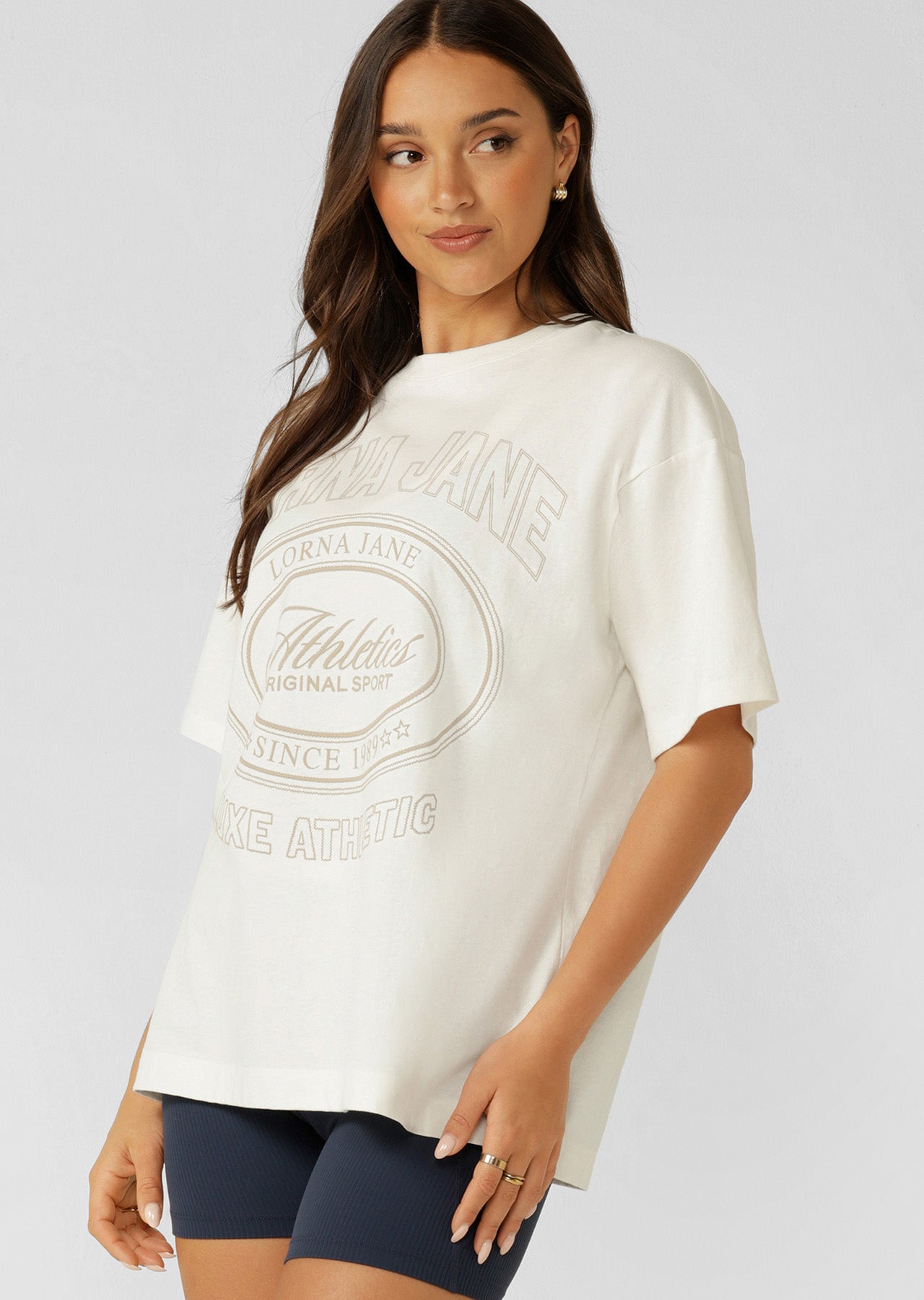 Lorna Jane Since 1989 Boyfriend T-Shirt - Porcelain
