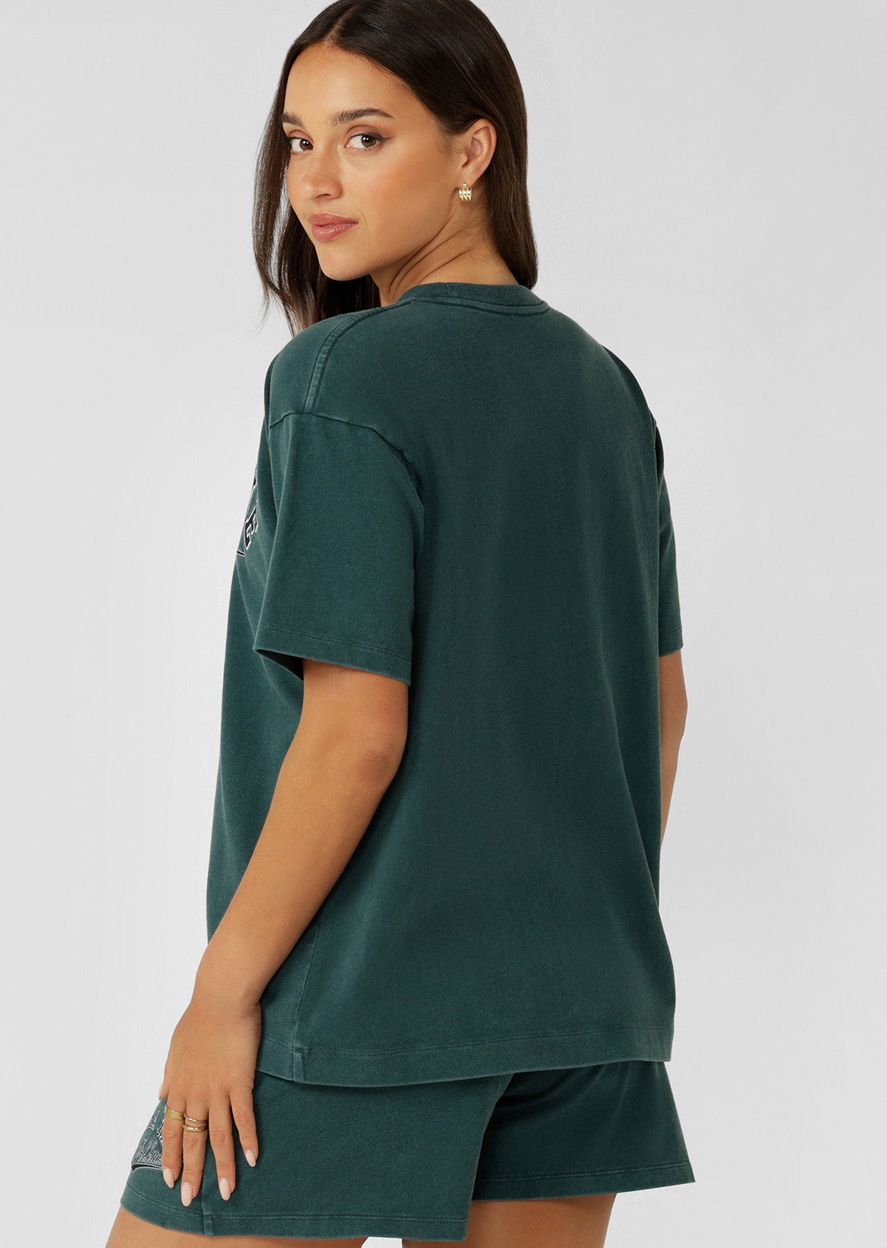 Lorna Jane Prestige Washed T-Shirt - Washed Palmetto Green