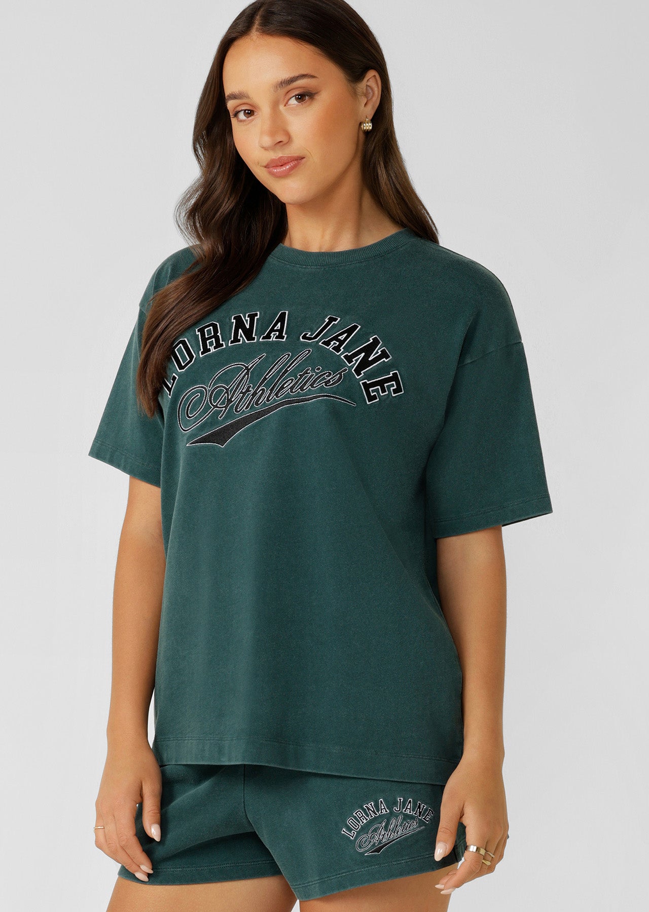 Lorna Jane Prestige Washed T-Shirt - Washed Palmetto Green
